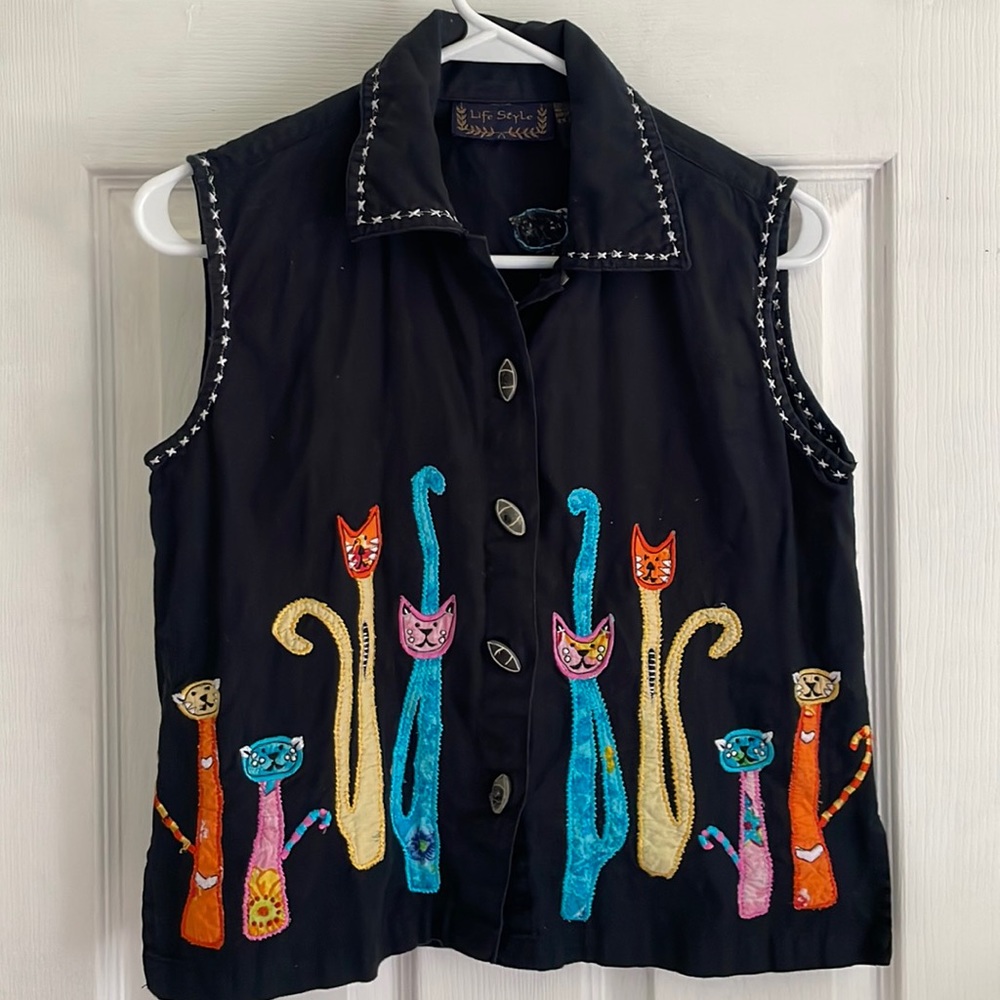 Thrifted cat vest